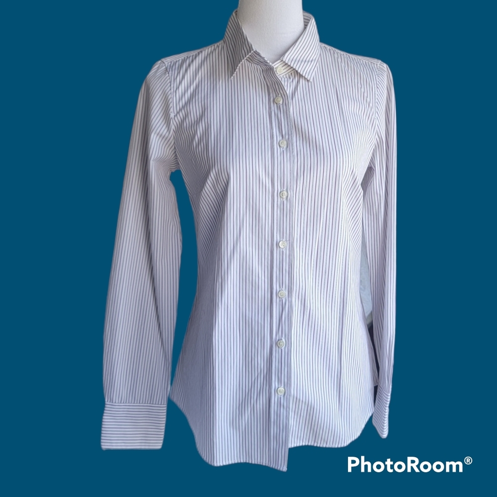 J.CREW STRIPED WOMEN'S HABERDASHERY SHIRT SIZE XS